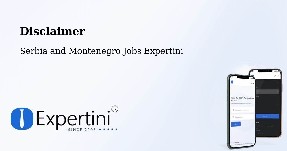 Disclaimer – North York - Serbia and Montenegro Jobs Expertini